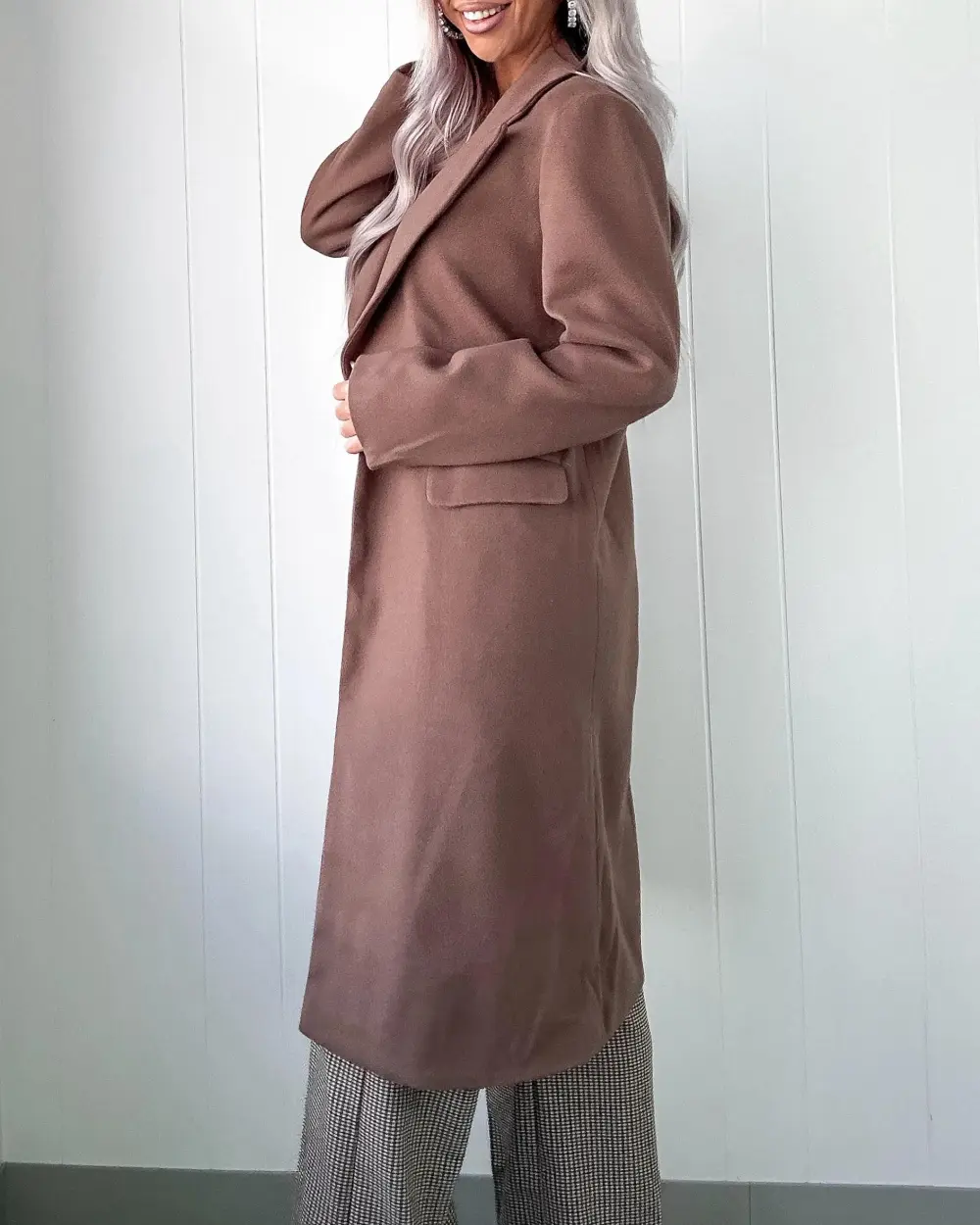 Casual Style Coat - Brown