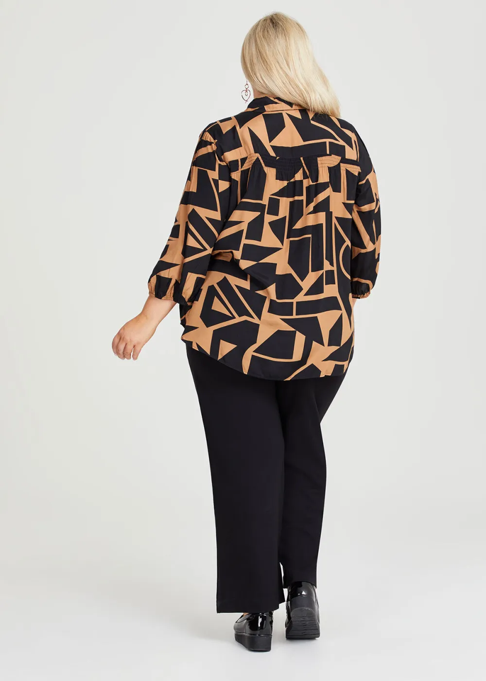 Shirring Detail Natural Shirt