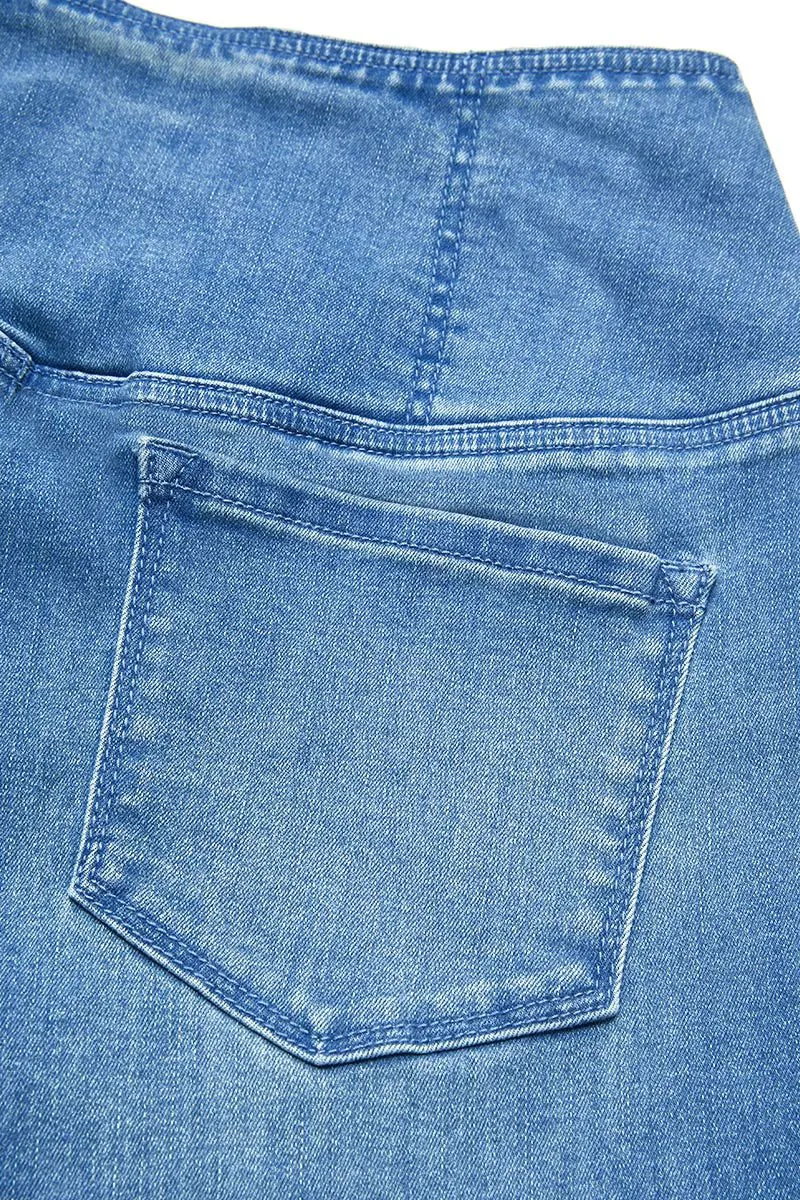 Wash Wrap Mid Rise Stretchy Flare Jeans