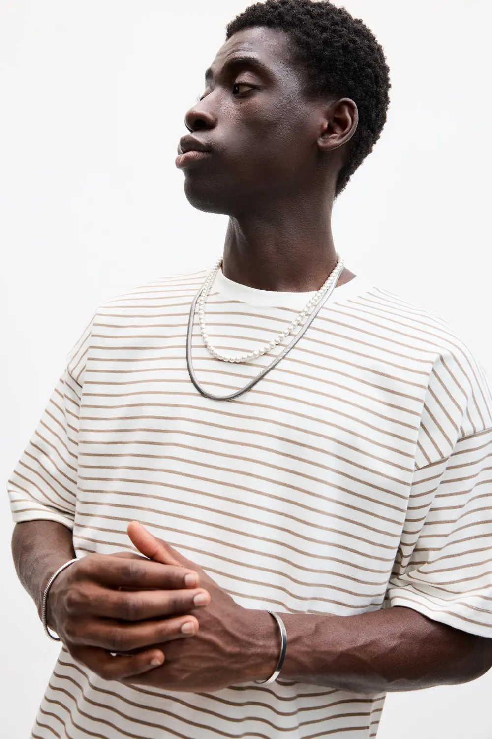 Striped boxy-fit T-shirt