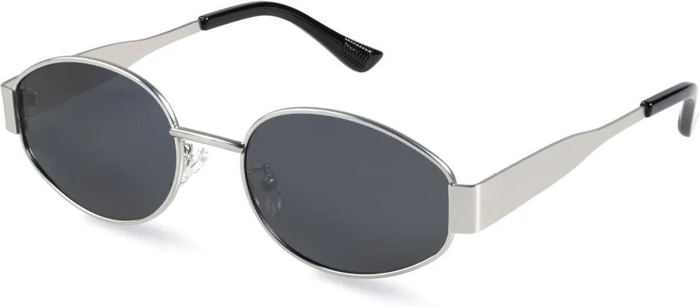 livho 2025 Trendy Oval Sunglasses - Stylish Polarized Shades for Everyday - Retro Metal Frames, Gold/Silver/Black