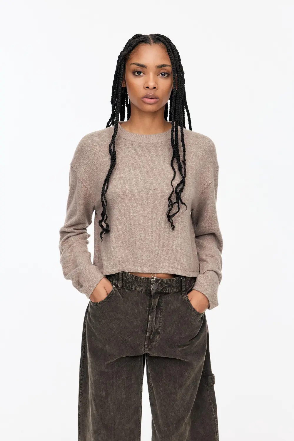 Jersey cropped soft touch