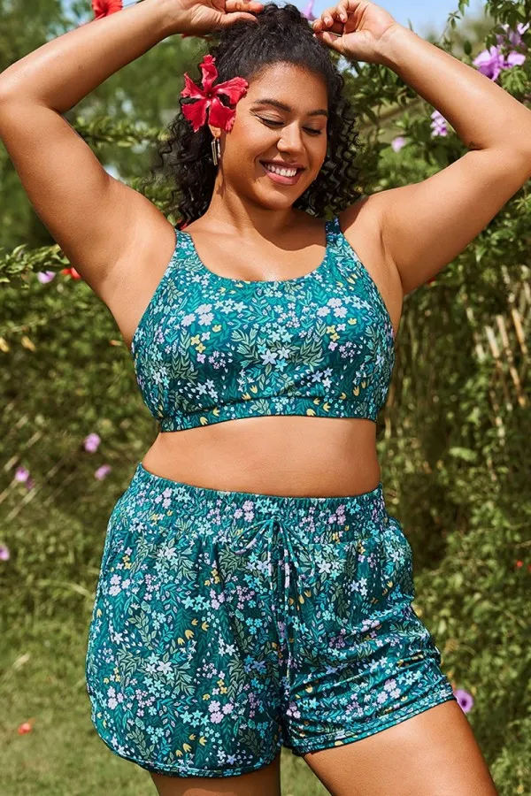 Cottage Floral Wide Strap Women Bikini Top