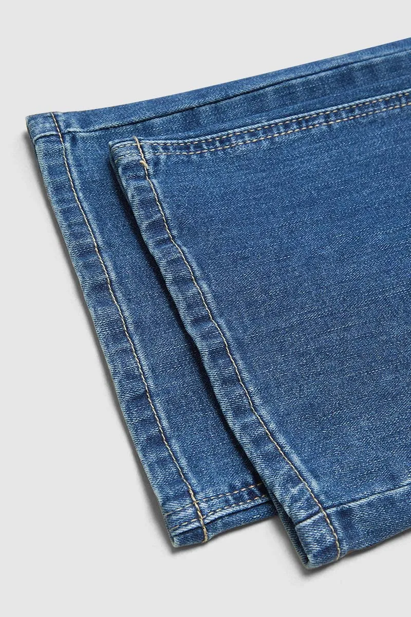 Wash Stretchy High Waist Straight Leg Jeans