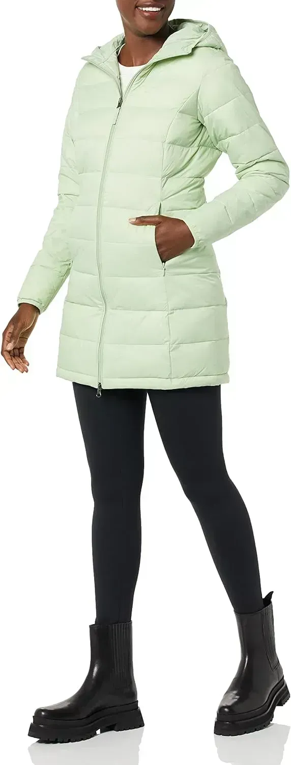 Women's Lightweight Water-Resistant Hooded Puffer Coat (Available in Plus Size)