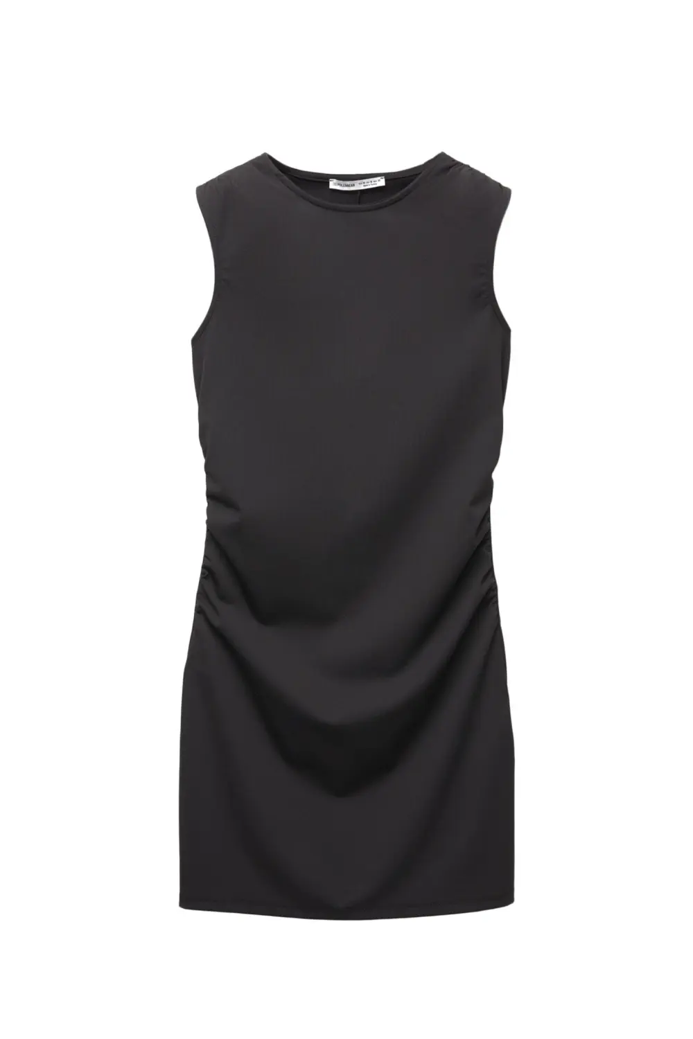 Vestido corto manga sisa frunces