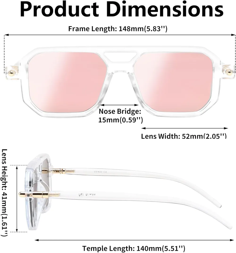 FEISEDY Vintage Square 70s Flat Aviator Sunglasses Women Men Classic Retro Stylish Frame UV400 Sunglasses B2622
