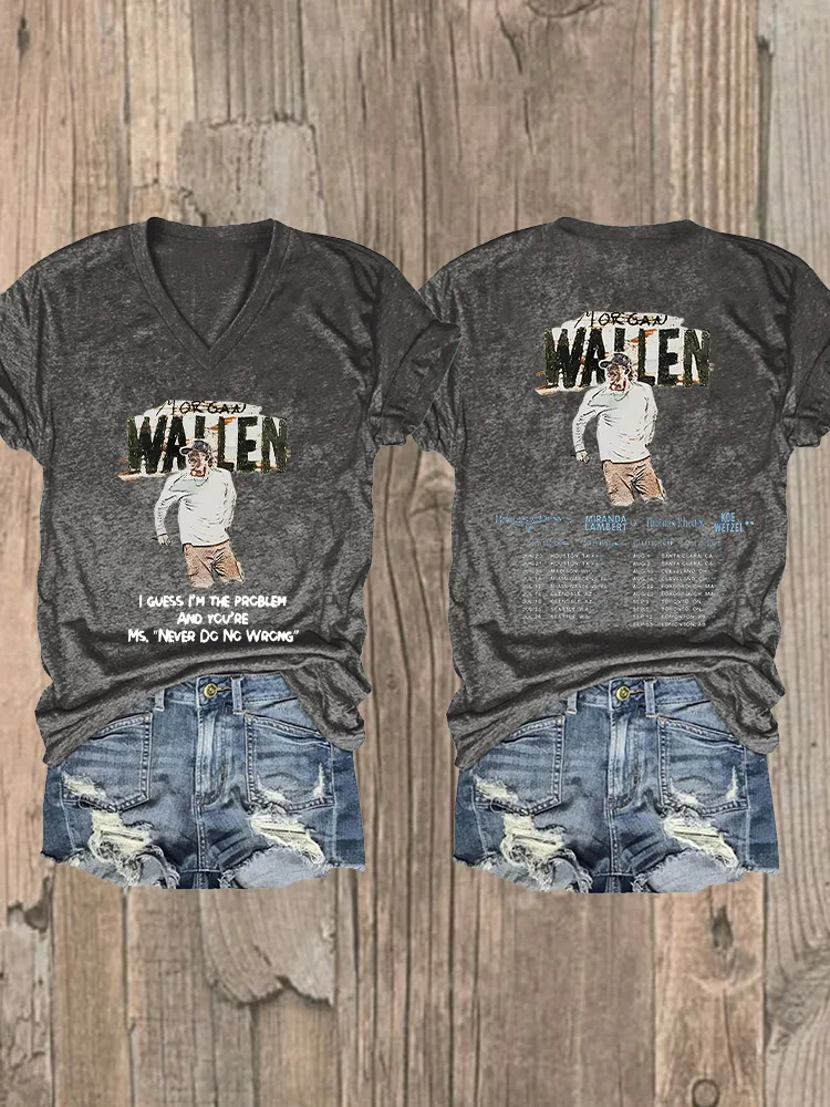 Women'S I Am The Problem Tour 2025 V-Neck T-Shirt