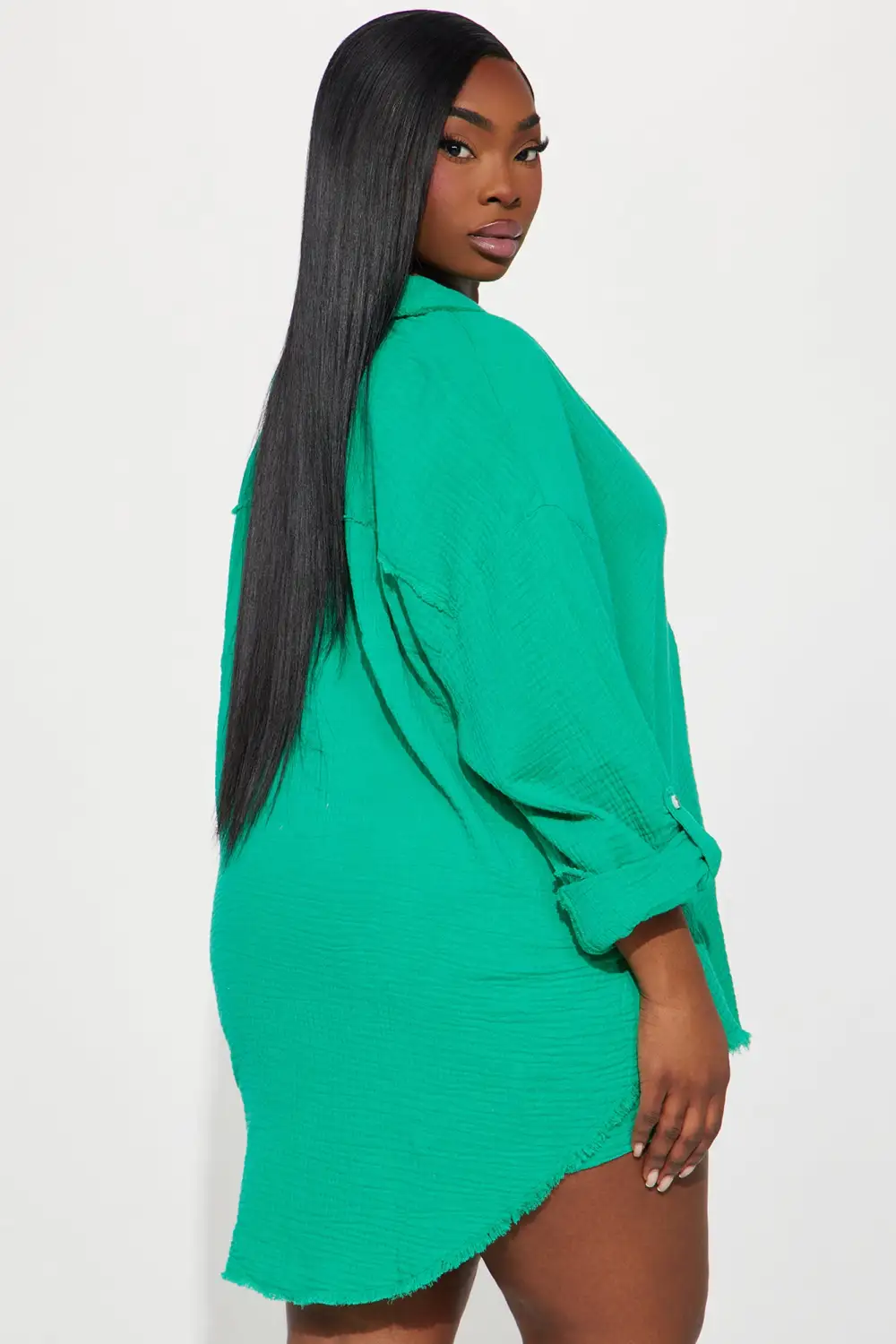 Rising Sun Gauze Short Set - Kelly Green