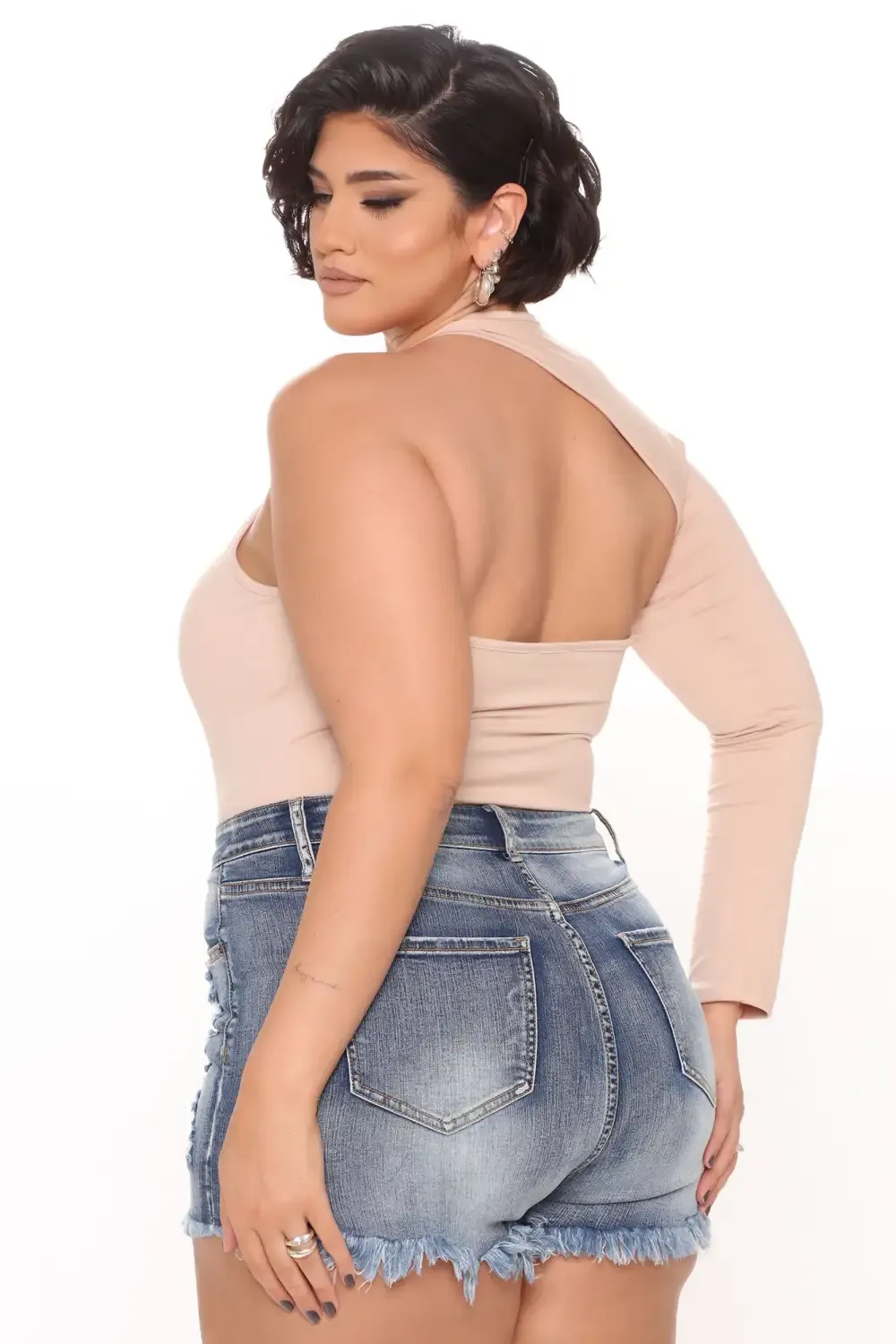 Came For Love Distressed Denim Shorts - Medium Blue Wash
