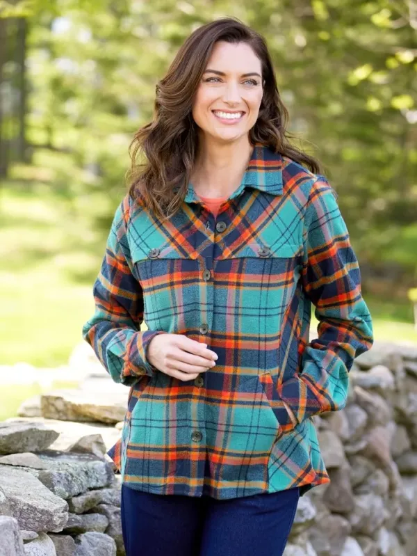 Women's Plaid Flannel Shirt Jacket
