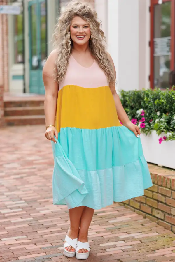 All I Need To Hear Dress, Pink Multi