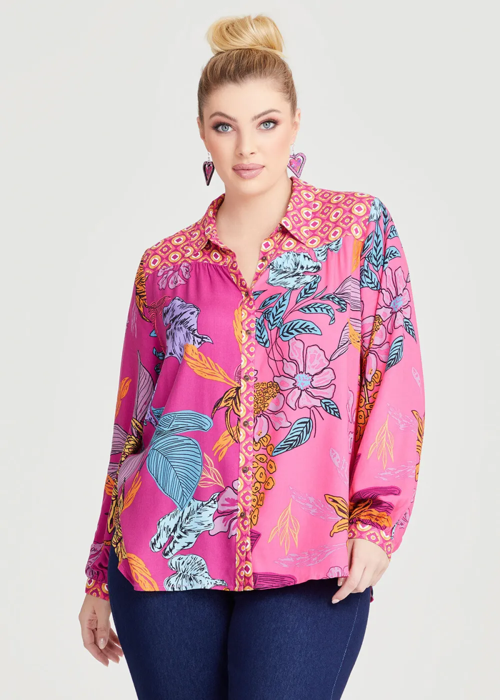 Natural Flower Mix Geo Shirt