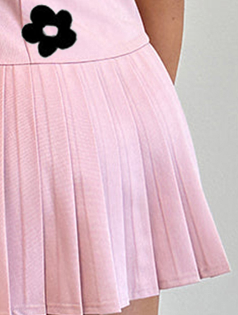 Dress In Dusky Pink With White Binding
