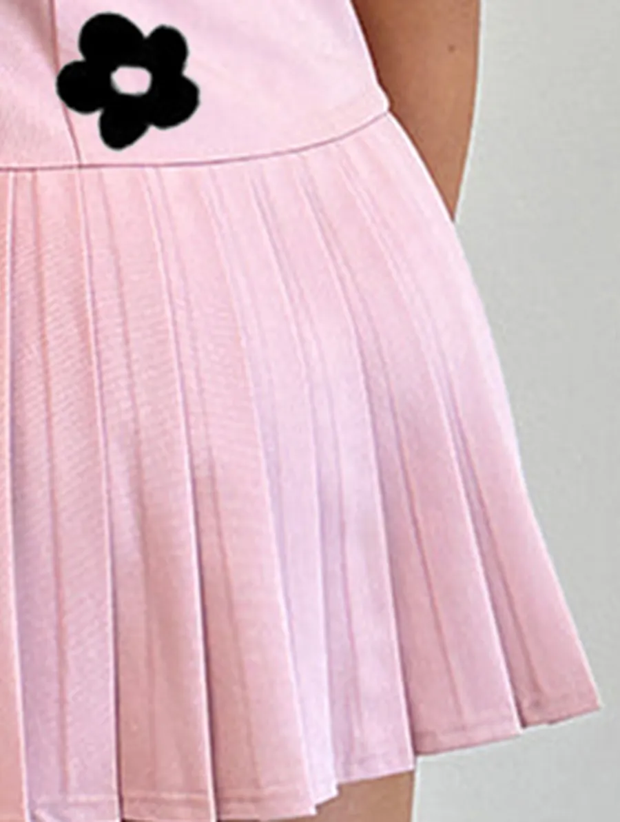 Dress In Dusky Pink With White Binding