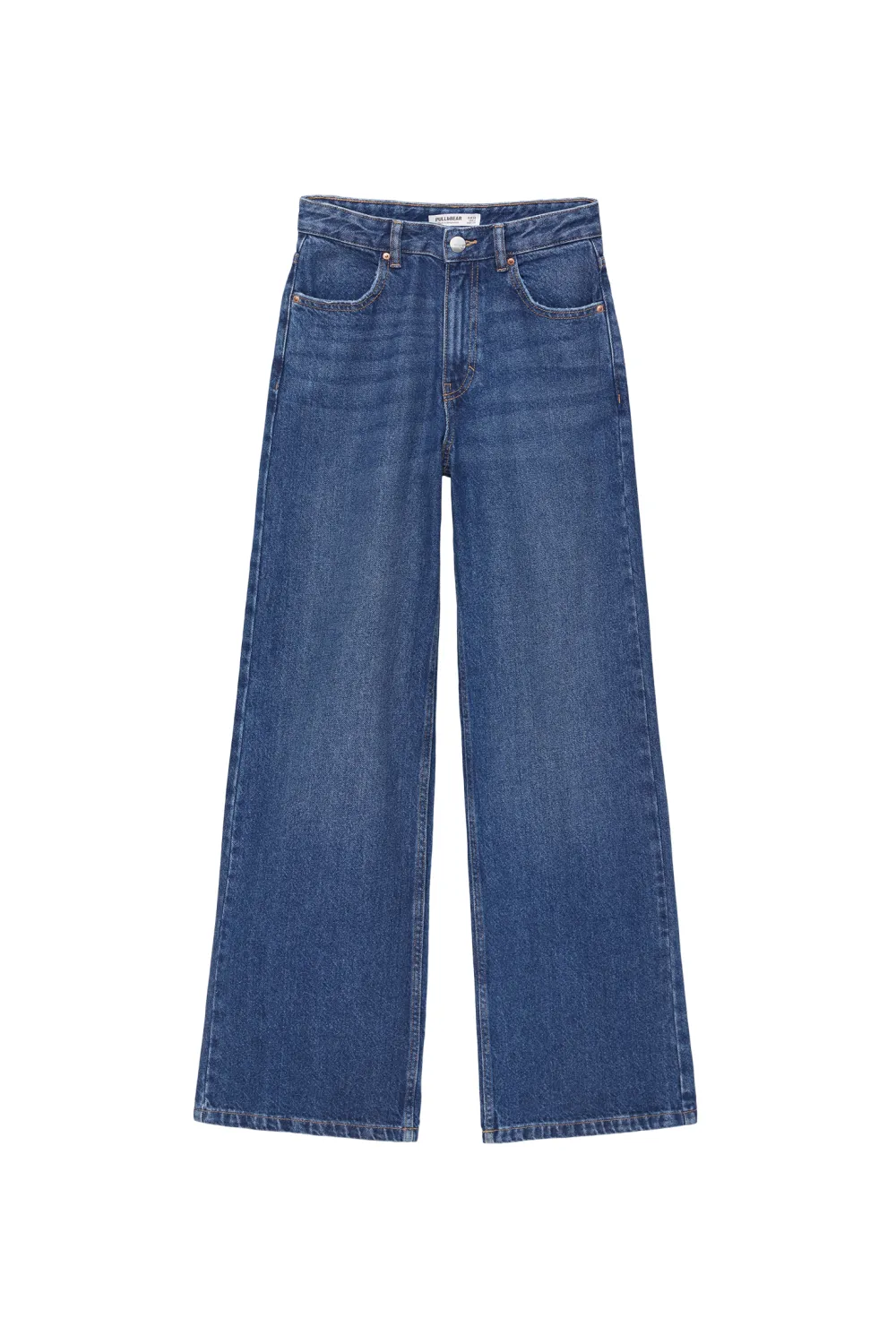 Jeans wide leg tiro alto