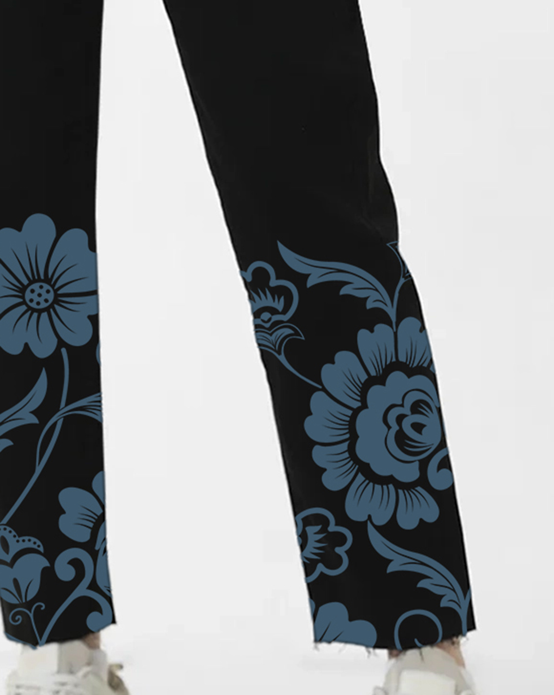 Black High Rise Floral Embroidered Jeans