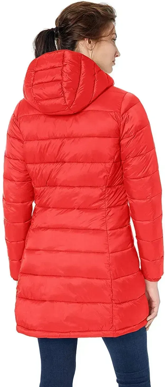 Women's Lightweight Water-Resistant Hooded Puffer Coat (Available in Plus Size)