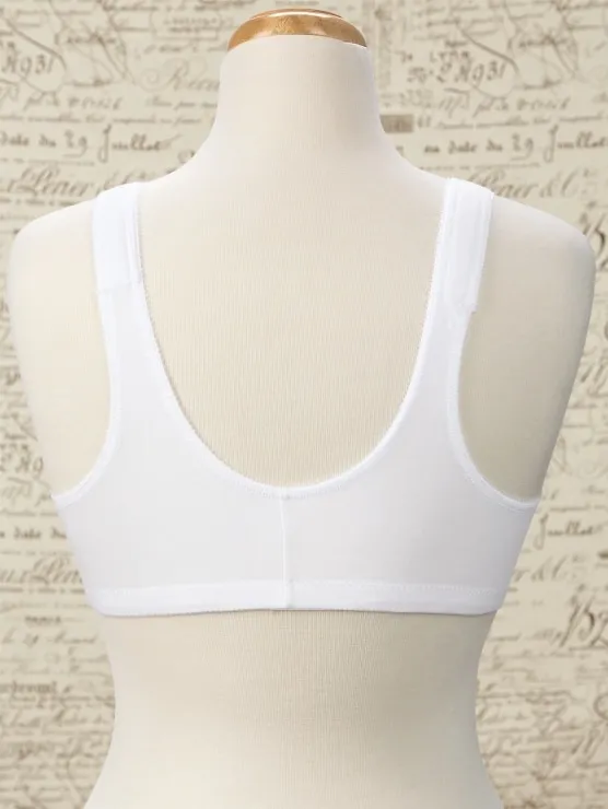 Cotton Knit Front-Closure Wireless Leisure Bra