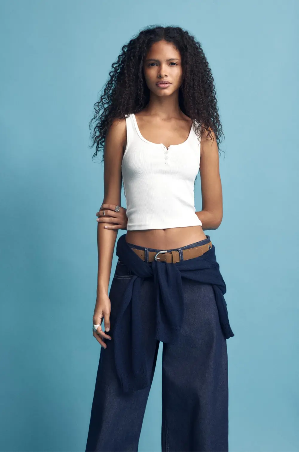 Strappy top with buttons