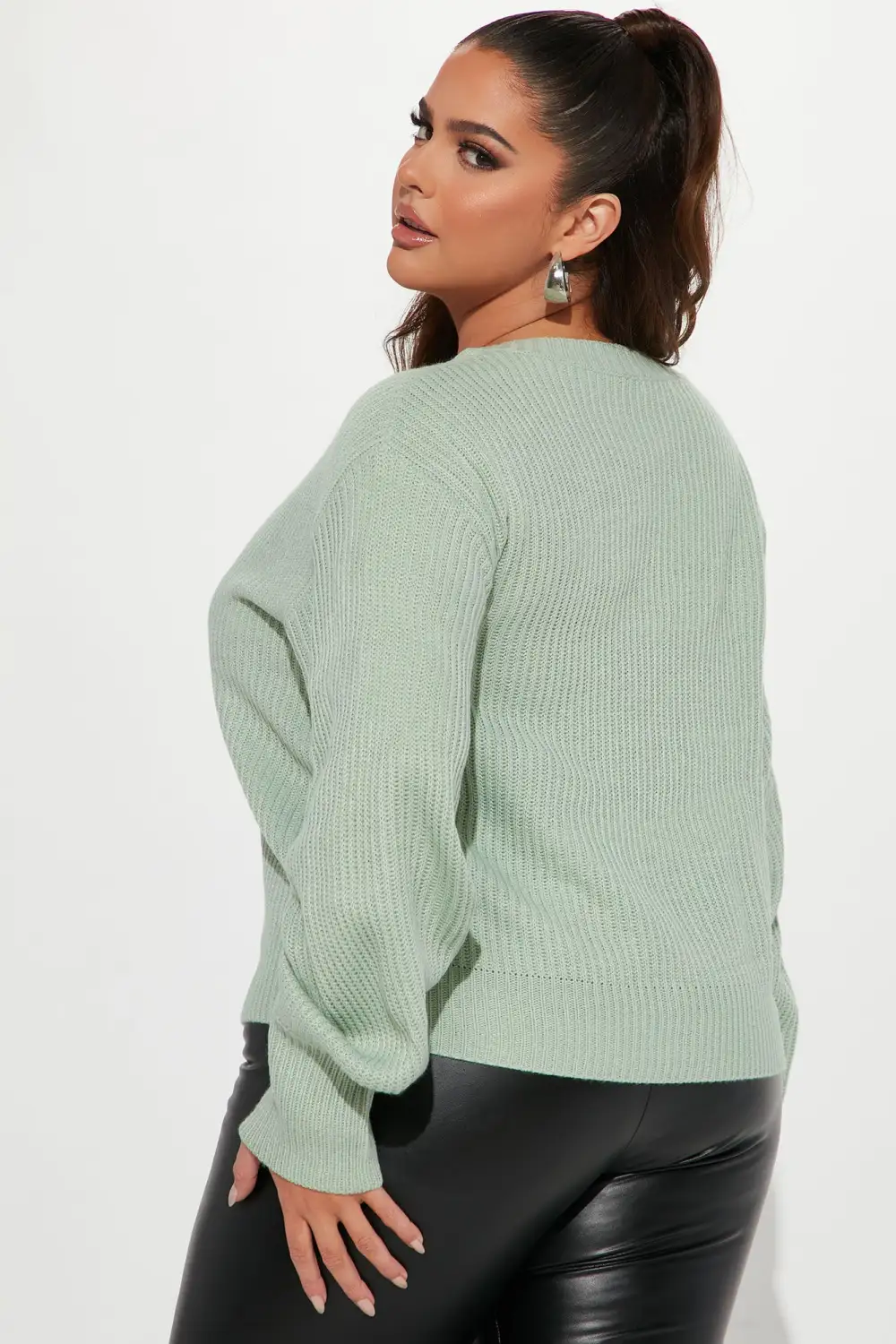 Stop And Stare Sweater - Sage