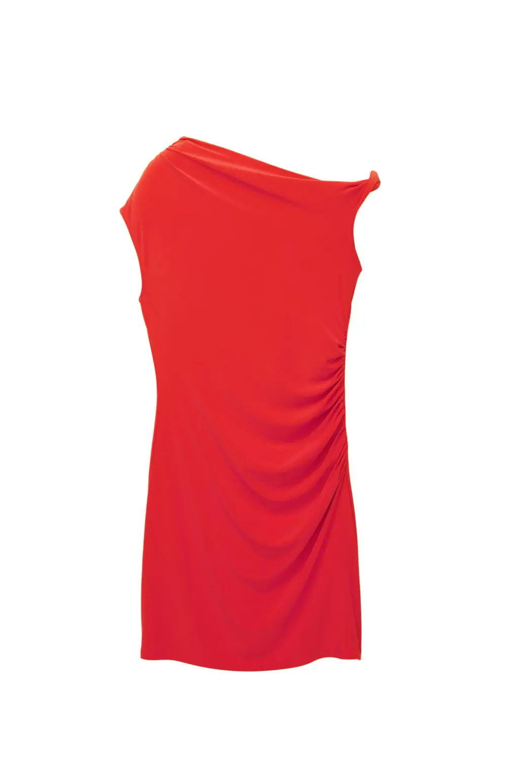 Vestido corto asimétrico nudo