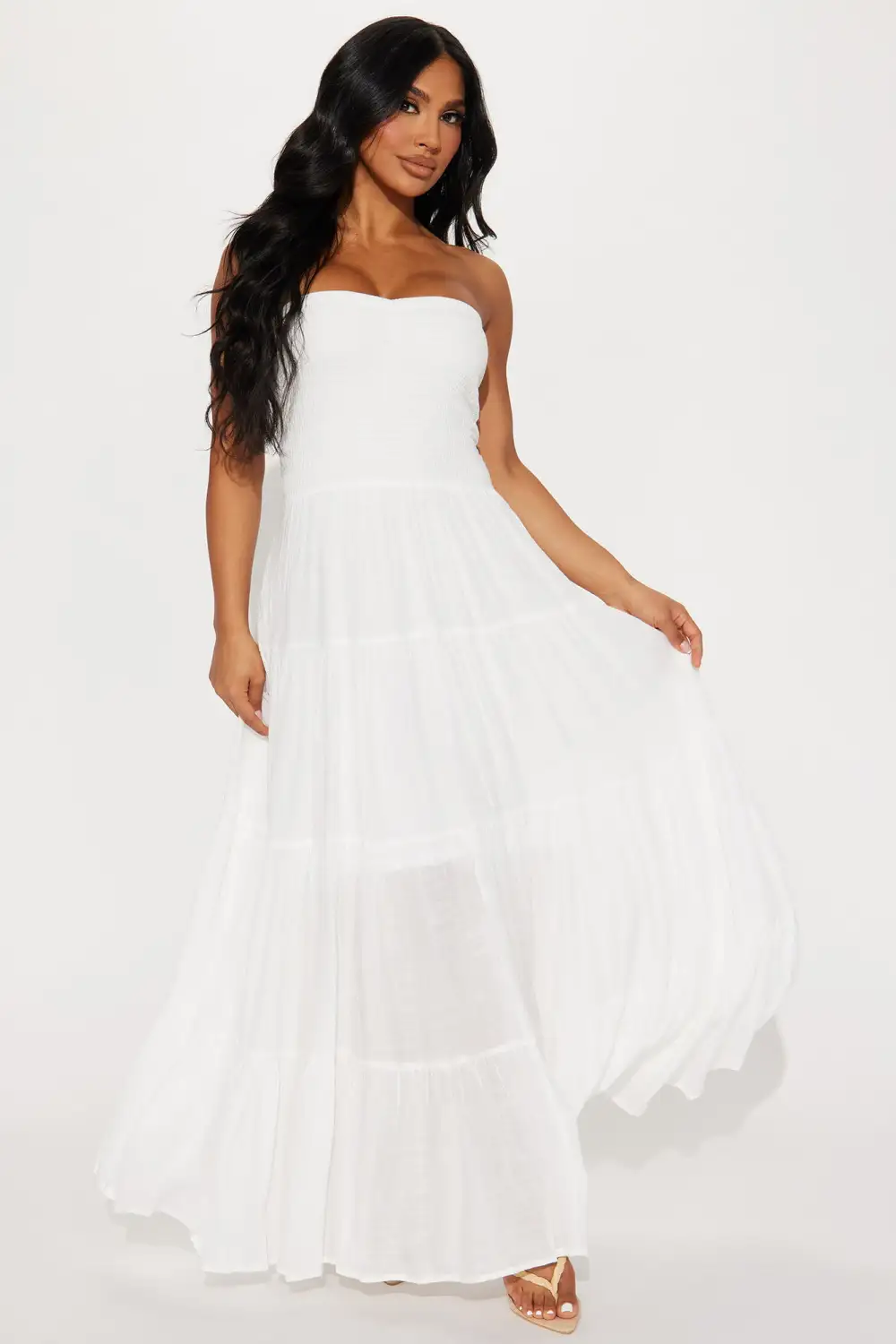 Almafi Coast Maxi Dress - White