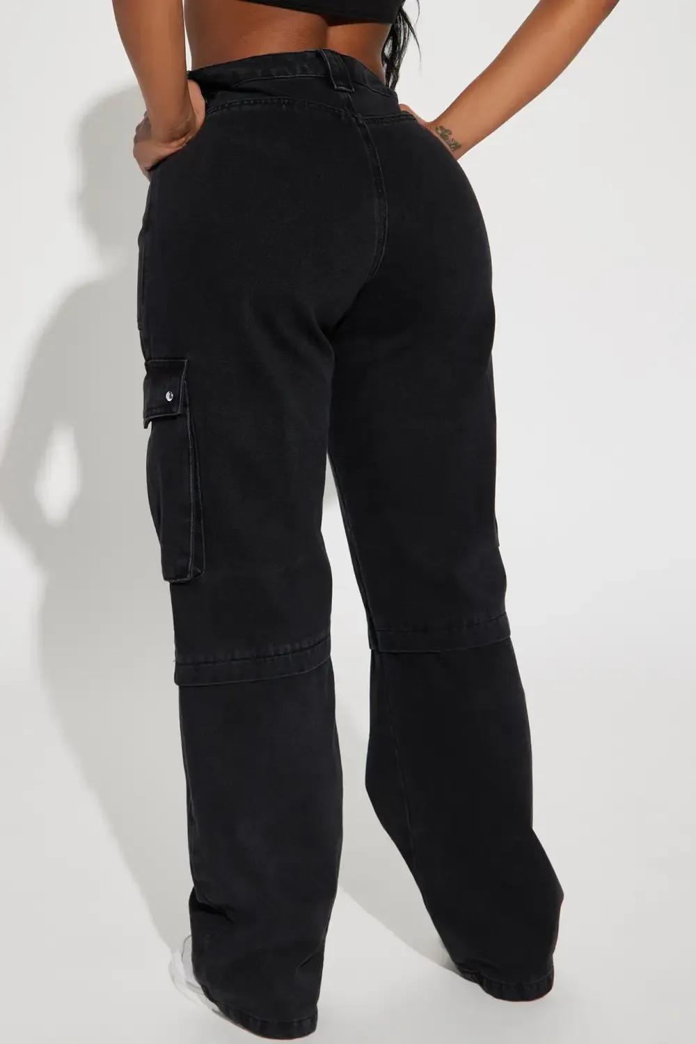Unstoppable Studded Non Stretch Straight Leg Utility Jeans - Black