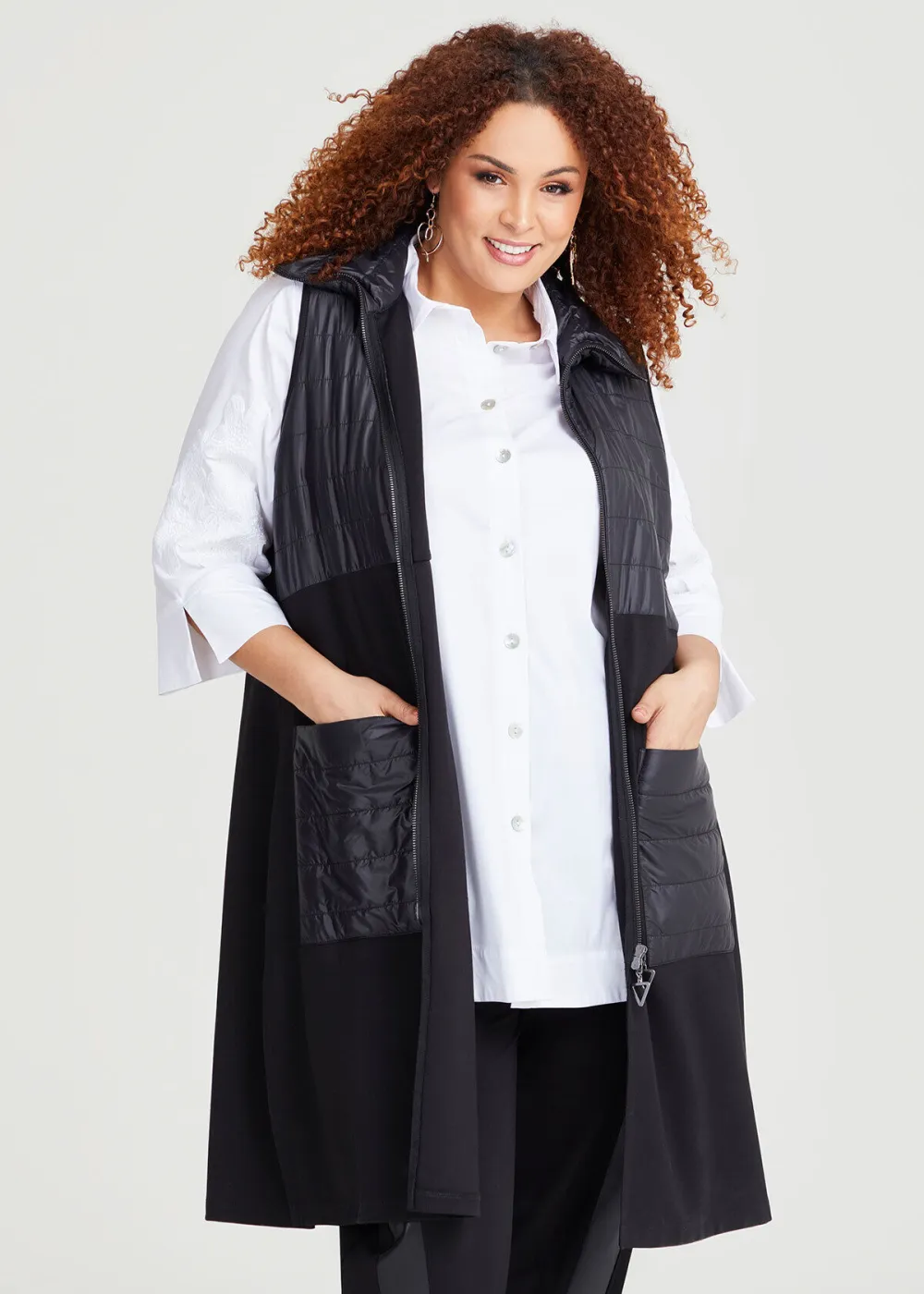 Longline Zip Ponte Bamboo Vest
