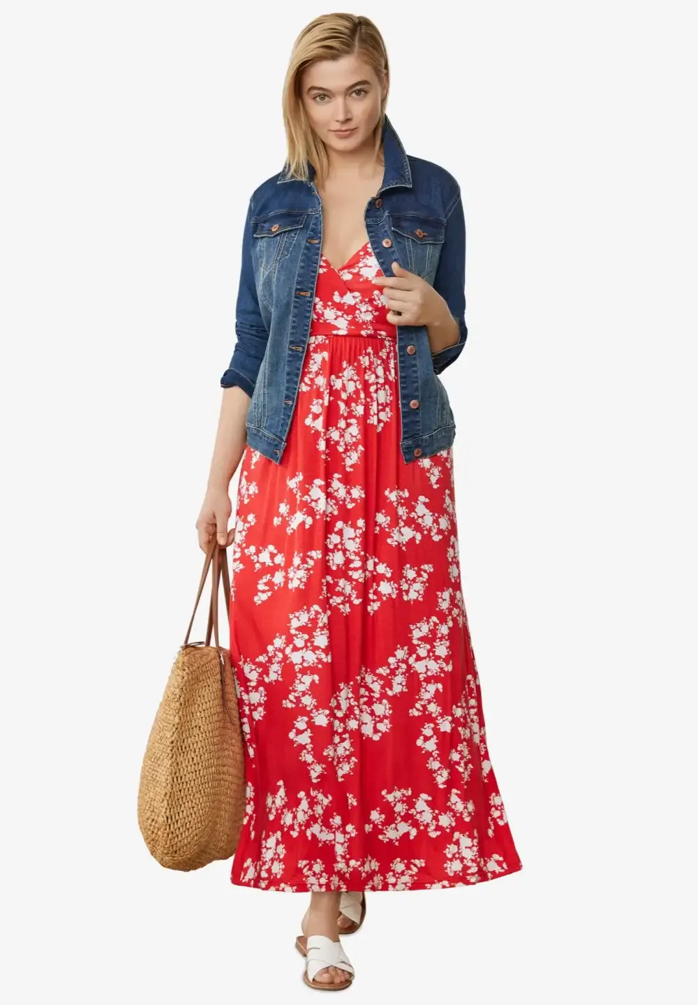 Knit Surplice Maxi Dress
