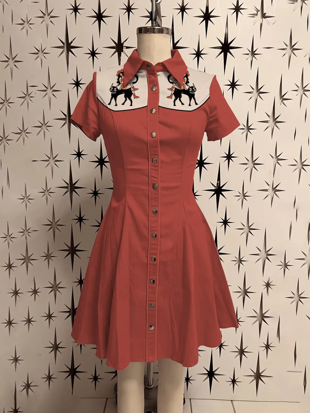 Western Cowgirl Black Pussy Shirt Dress