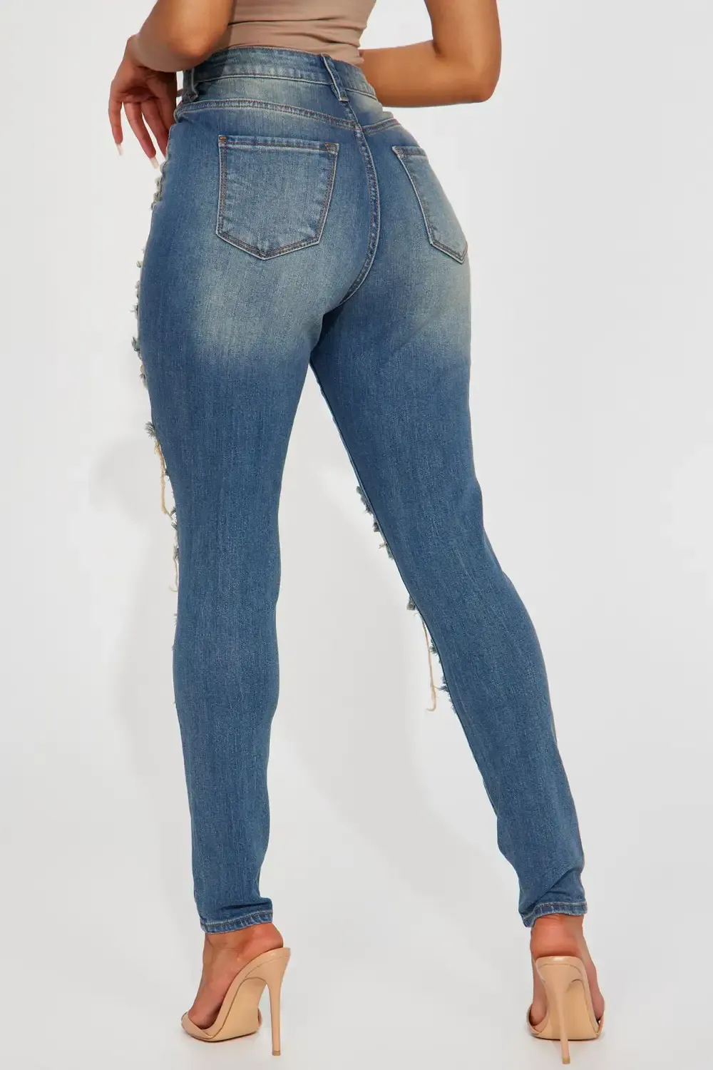 Wanna Know Tinted Stretch Skinny Jean - Medium Wash
