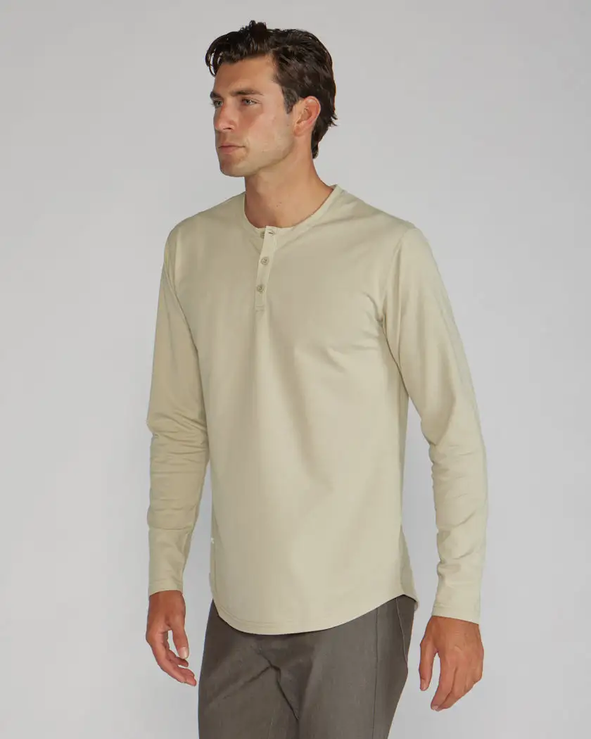 Henley Drop-Cut Long Sleeve: Bylt Signature