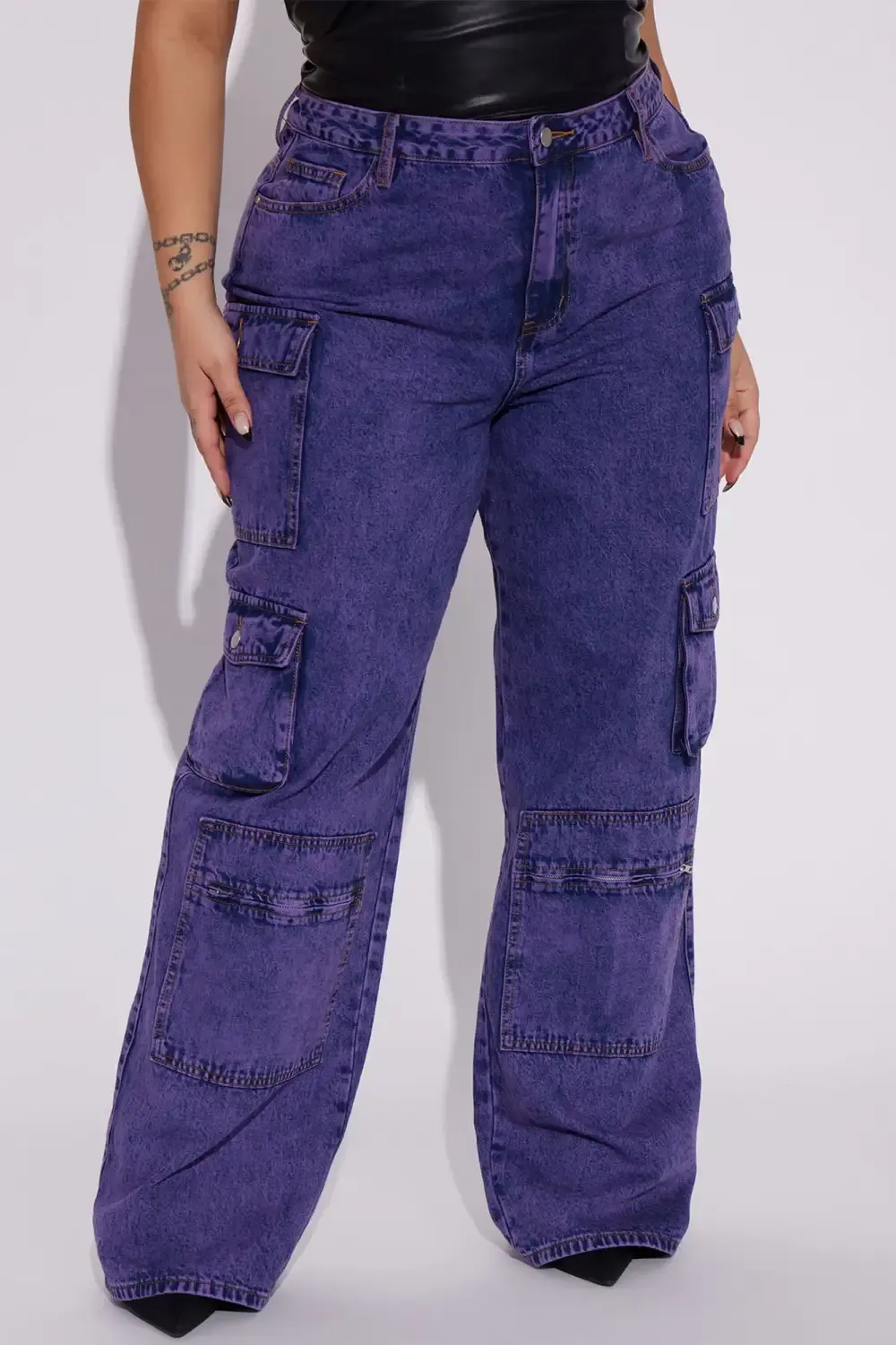 Mad For You Cargo Jeans - Purple