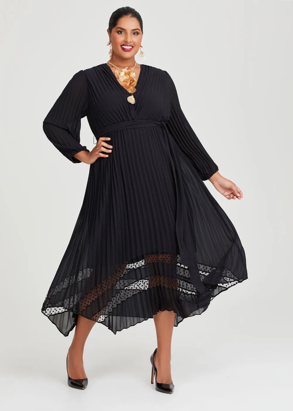 Sansa Midi Pleat Event Dress
