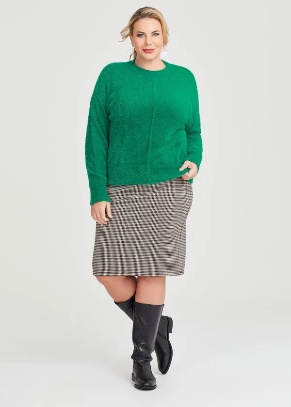 Houndstooth Pencil Skirt