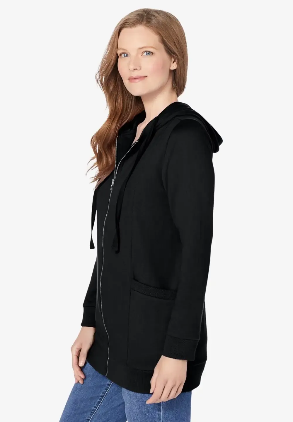 Zip Front Tunic Hoodie Jacket
