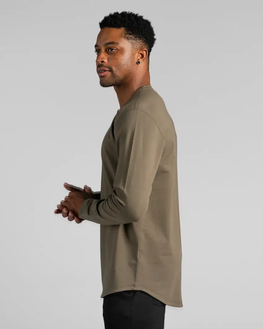 Henley Drop-Cut Long Sleeve: Lux