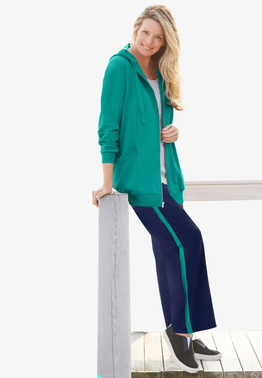 Zip Front Tunic Hoodie Jacket