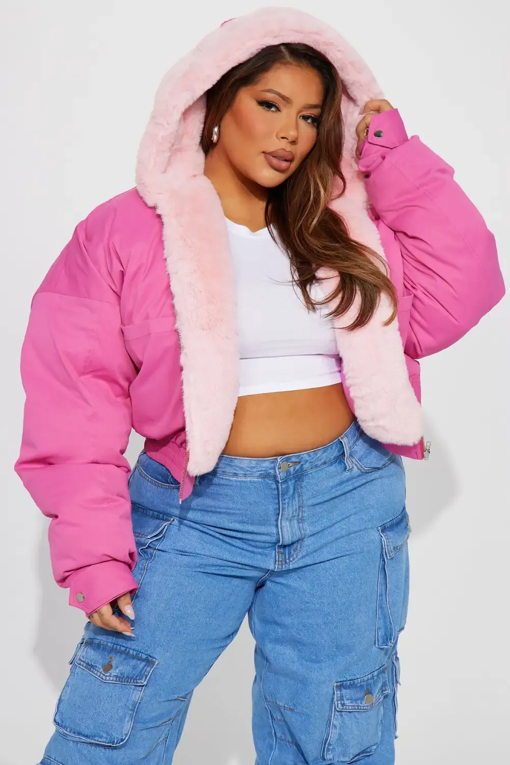 Don't Keep Your Cool Puffer Jacket - Pink
