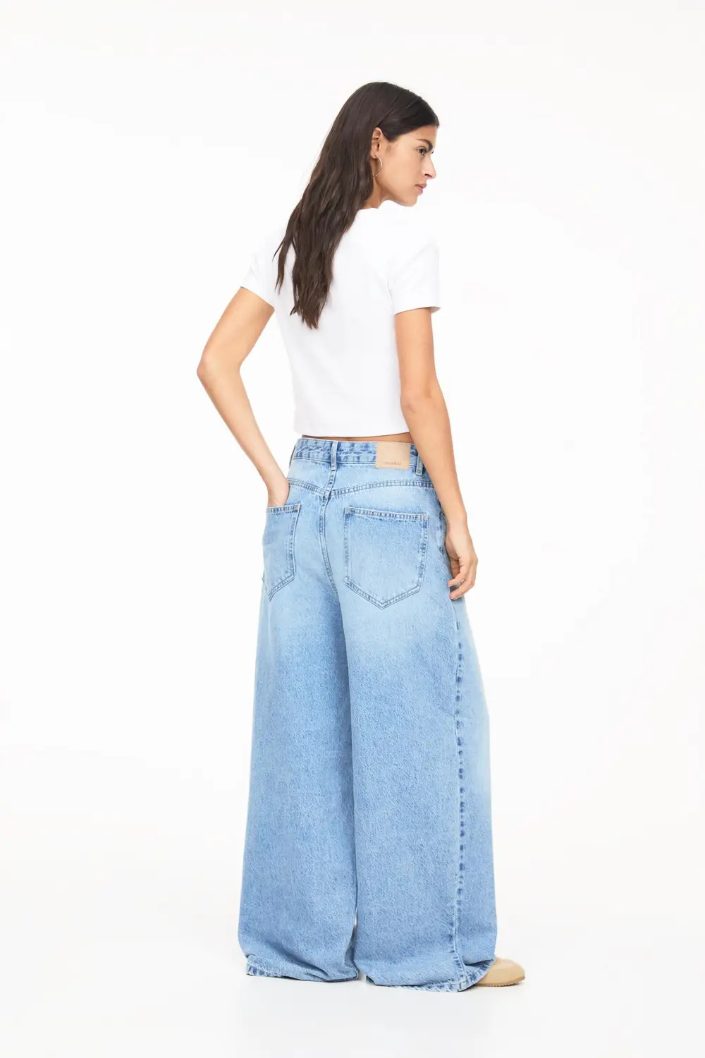 Camiseta cropped canalé
