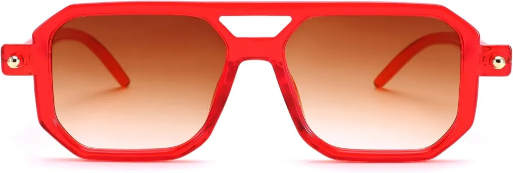 FEISEDY Vintage Square 70s Flat Aviator Sunglasses Women Men Classic Retro Stylish Frame UV400 Sunglasses B2622