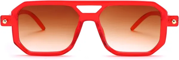 FEISEDY Vintage Square 70s Flat Aviator Sunglasses Women Men Classic Retro Stylish Frame UV400 Sunglasses B2622