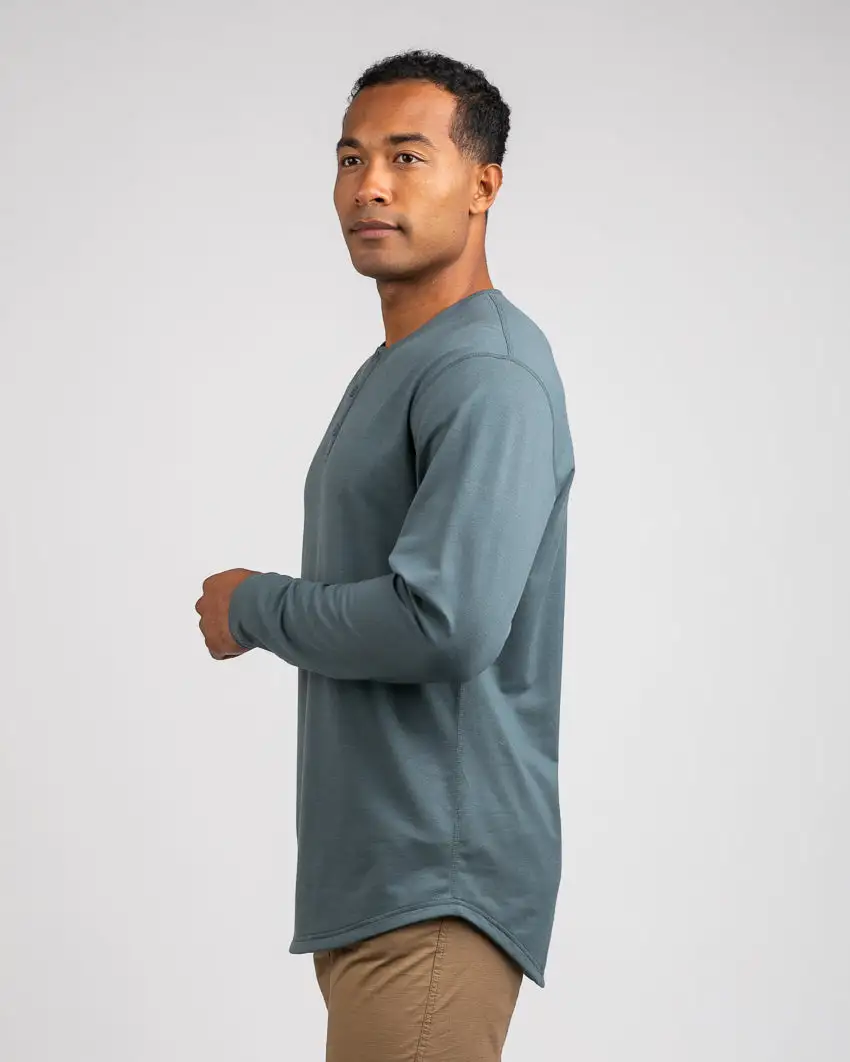 Henley Drop-Cut Long Sleeve: Bylt Signature