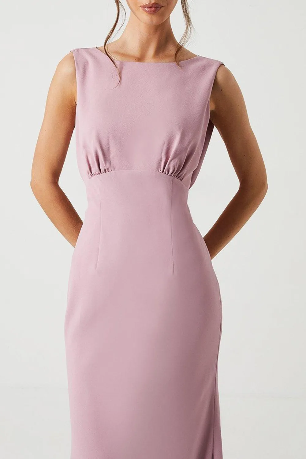 Ladies Sleeveless Solid Color Long Dress