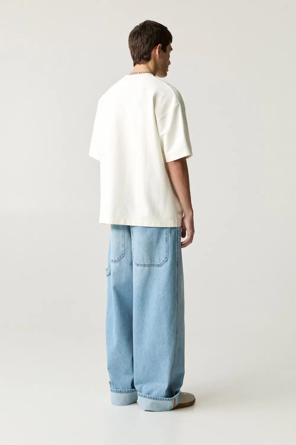 Textured short sleeve sweatshirt