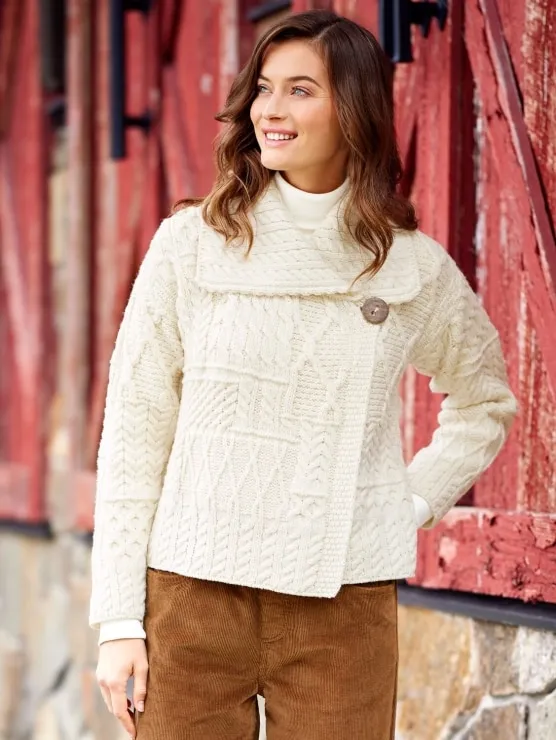 Women's Irish Wool Asymmetrical Cardigan