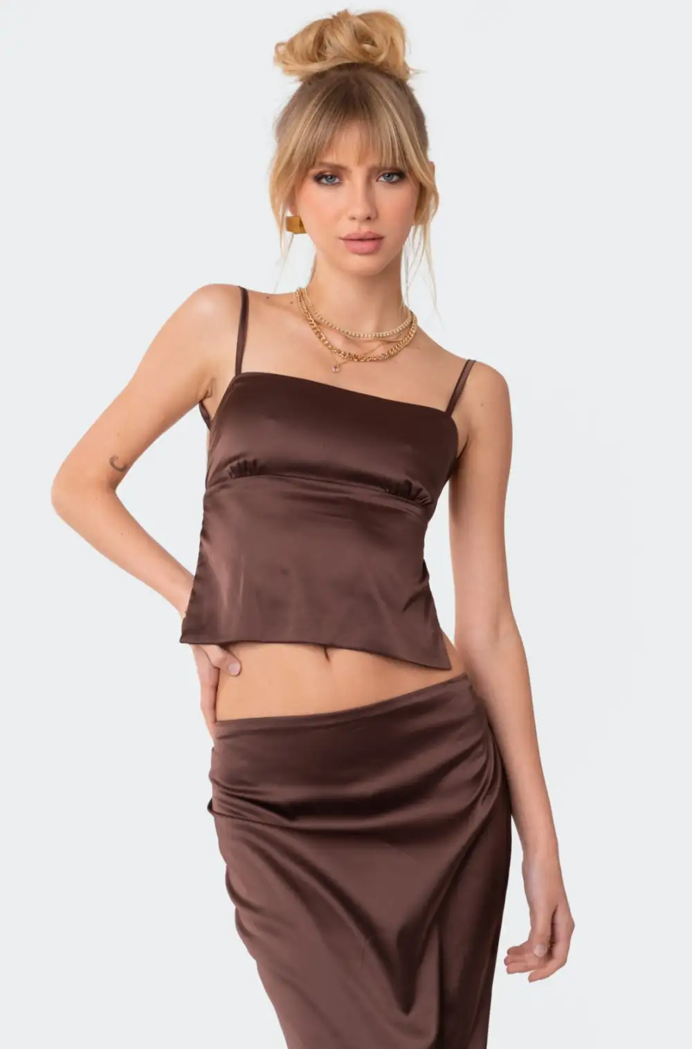 Satin Open Back Top