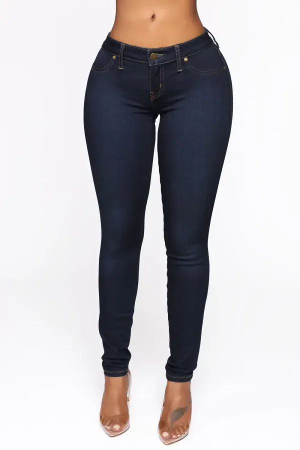 Flex Game Strong Low Rise Skinny Jeans - Dark Wash