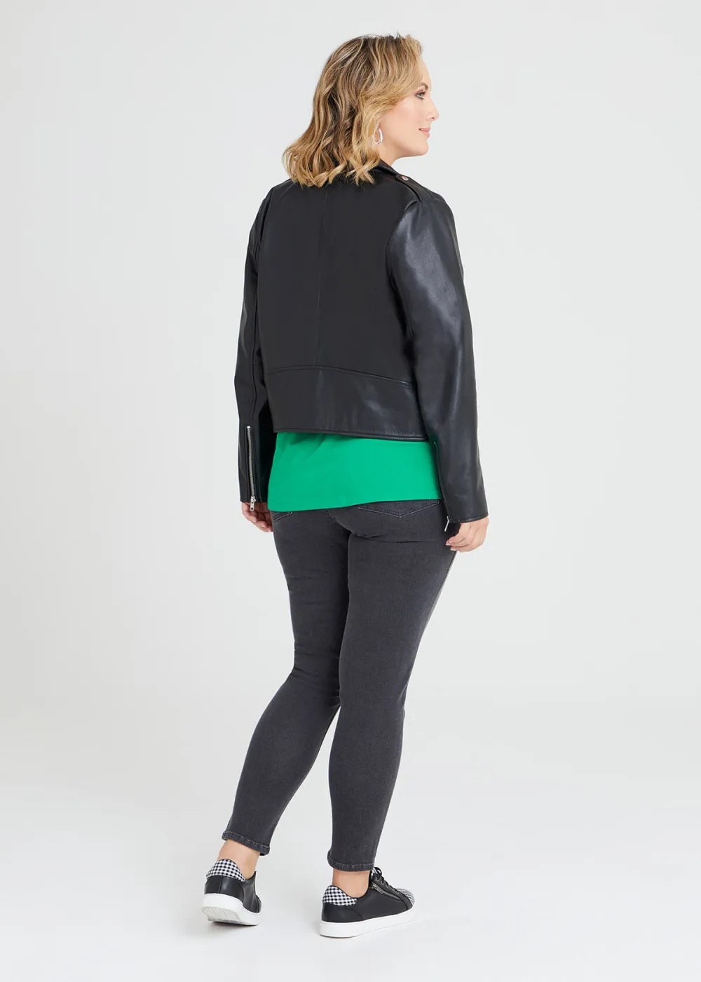 Leather Biker Zip Jacket